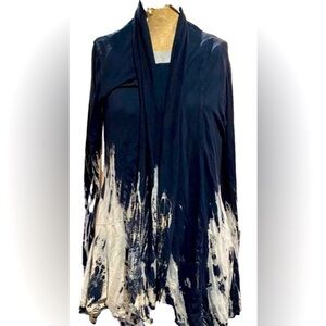 Urban X Black/Mocha/Tan Open Front Tie Dye Cardigan~